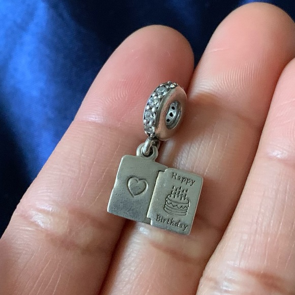 Retired Pandora Happy Birthday Card Dangle Charm - Picture 7 of 8